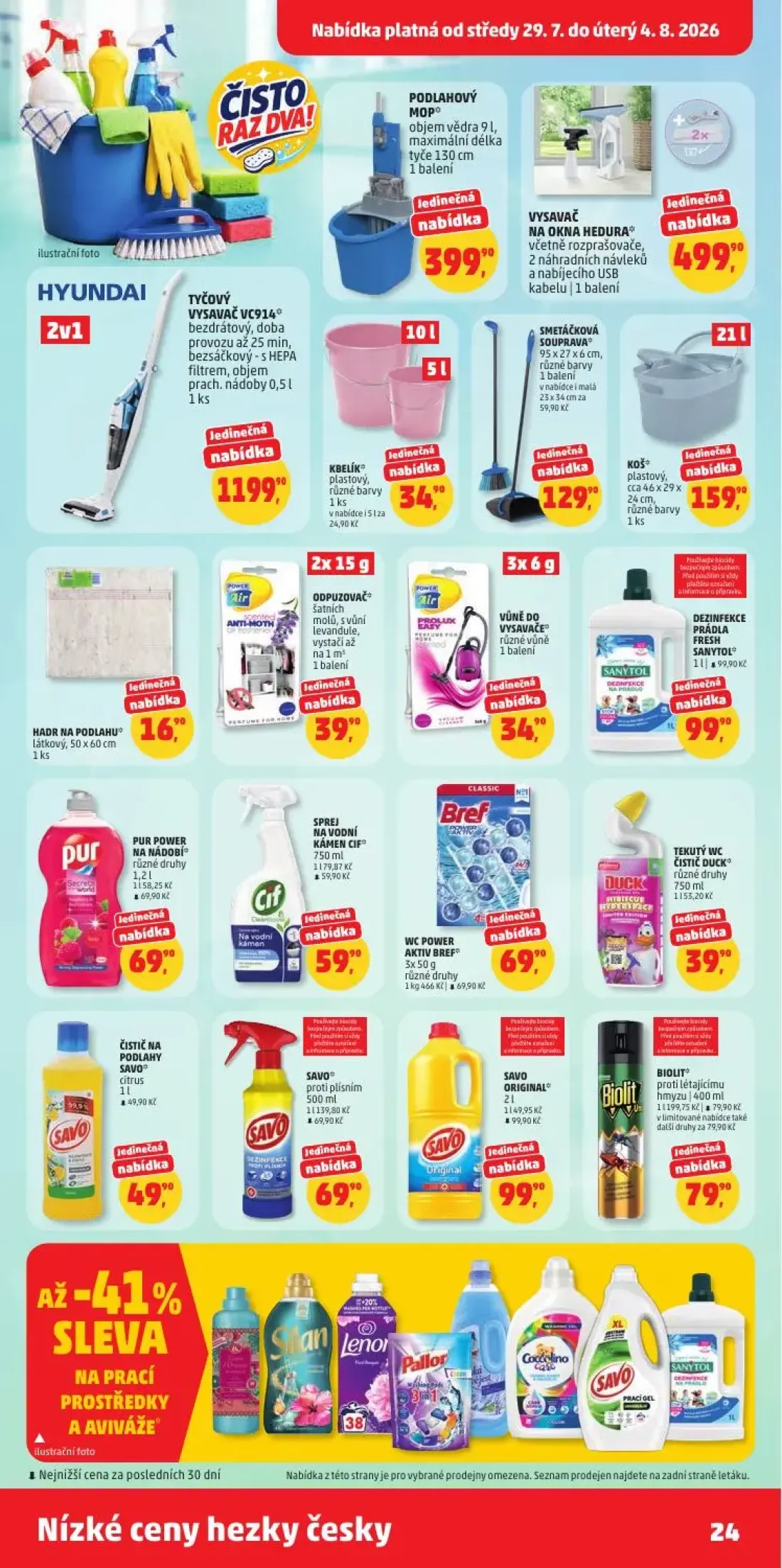 PENNY leták, strana 24 z 31 — SMETÁČKOVÁ SOUPRAVA, KBELÍK, DEZINFEKCE PRÁDLA FRESH SANYTOL