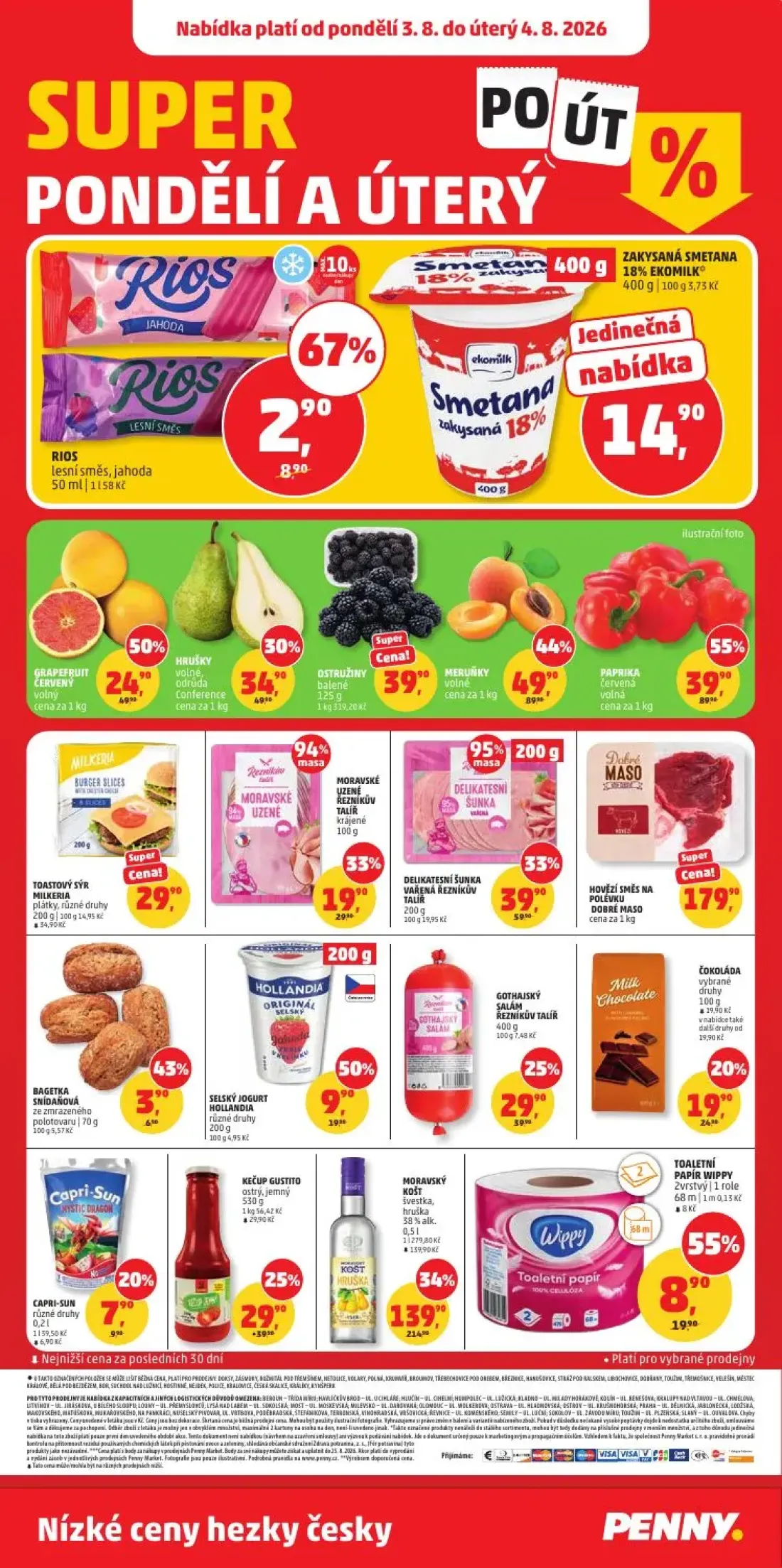 PENNY leták, strana 28 z 31 — MORAVSKÝ KOŠT švestka, hruška 38% alk., PAPRIKA Červená volná, MERUŇKY volné