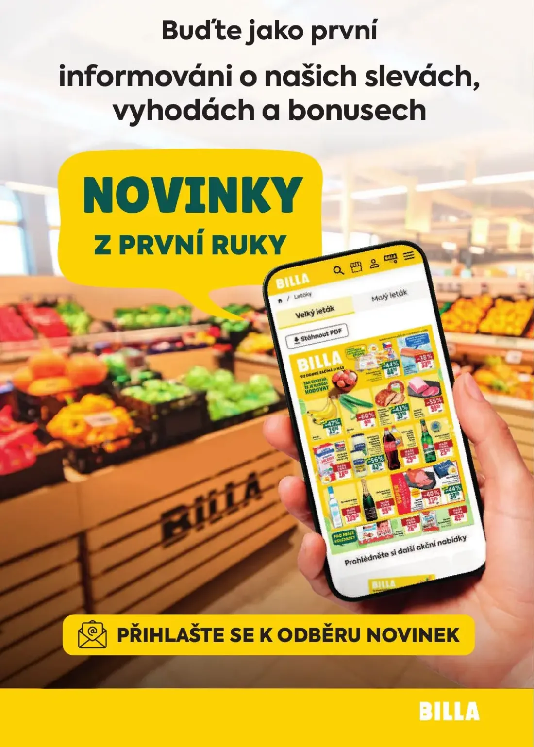 Billa leták, strana 12 z 38 — čerstvé rajčata, okurka, banány