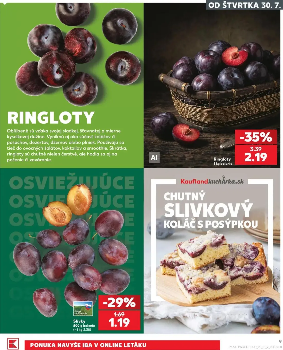 Kaufland leták, strana 9 z 74 — Ringloty, Slivky