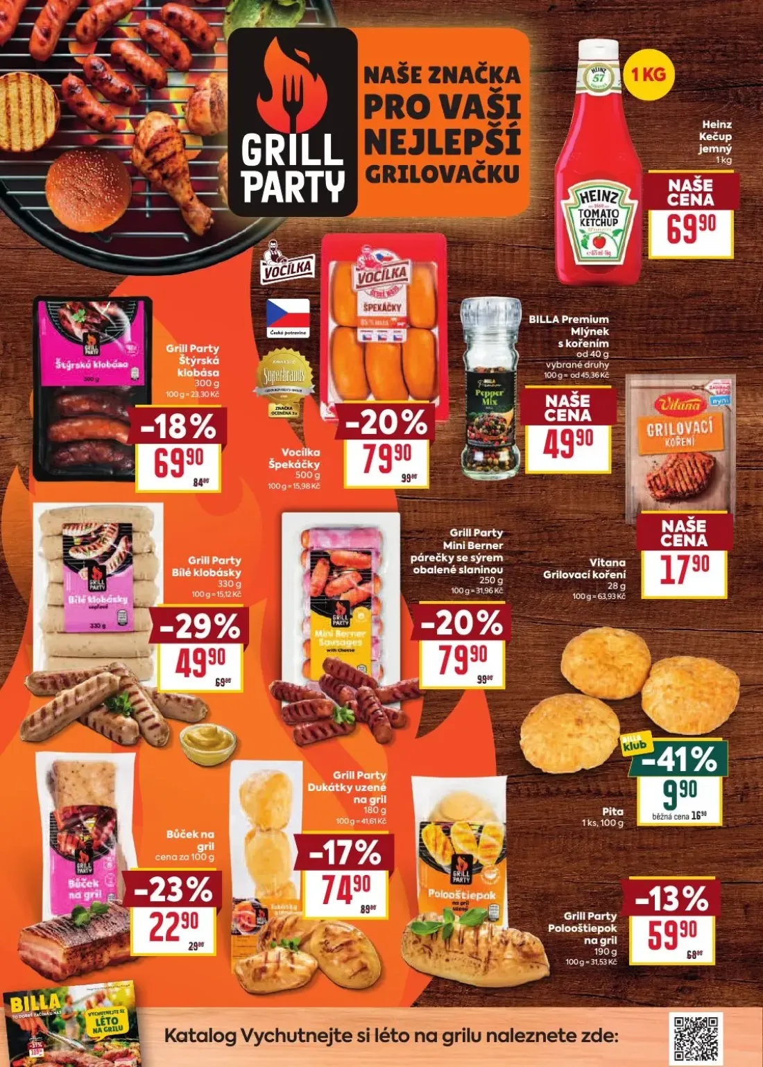 Billa leták, strana 16 z 38 — Grill Party Bílé klobásky, Vocilka špekáčky, Grill Party Mini Berner párečky se sýrem obalené …