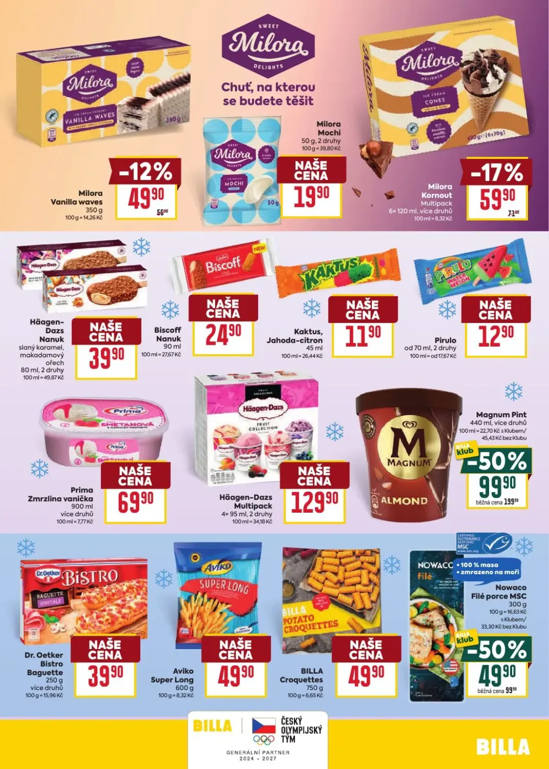 Billa leták, strana 19 z 38 — Magnum Pint, Nowaco Filé porce MSC, Milora Kornout Multipack