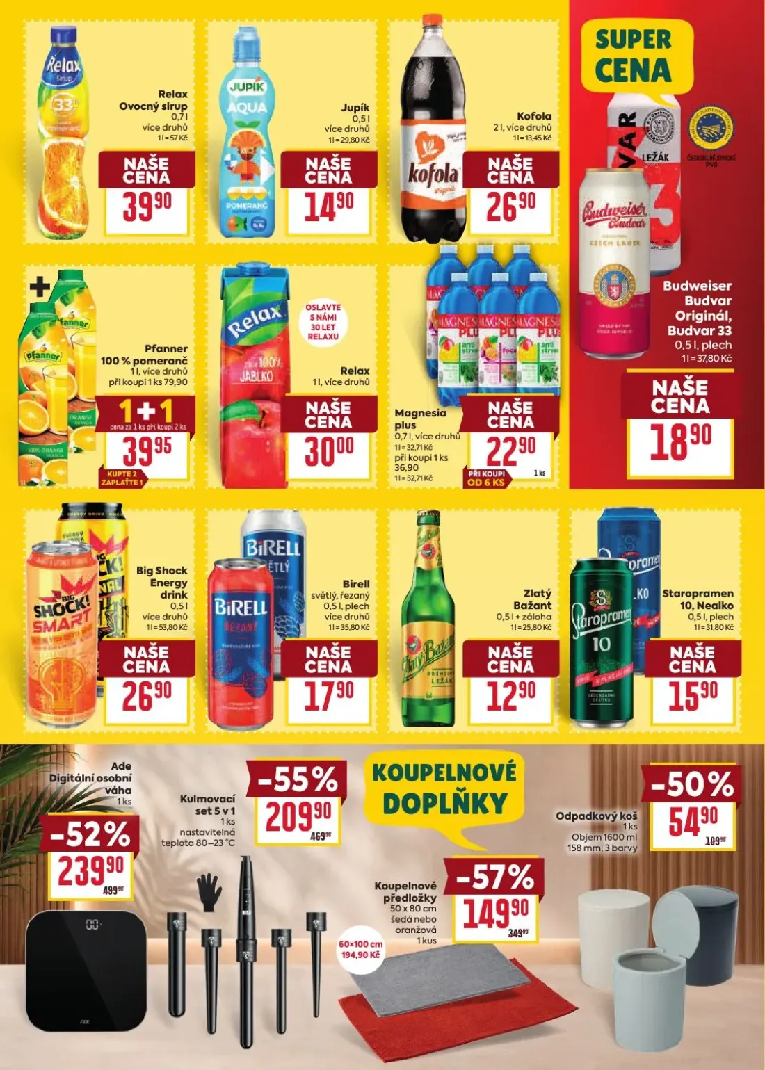 Billa leták, strana 31 z 38 — Kulmovací set 5 v 1, Ade Digitální osobní váha, Koupelnové předložky