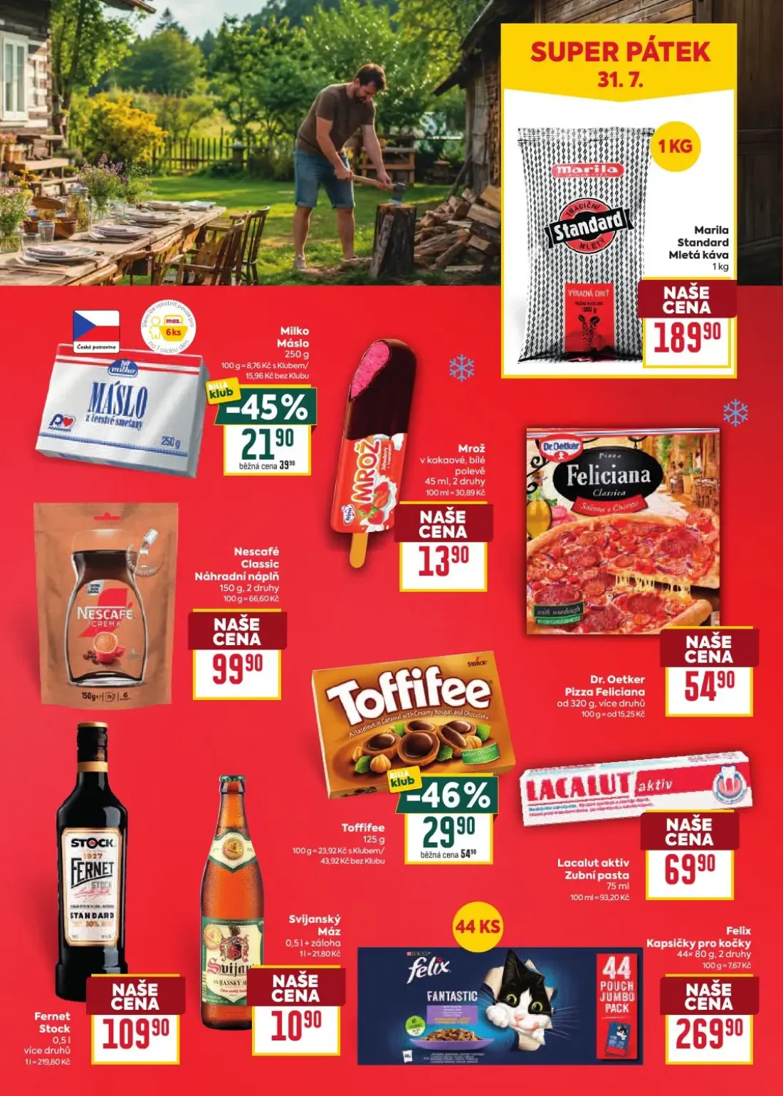 Billa leták, strana 35 z 38 — Toffifee, Milko Máslo, Marila Standard Mletá káva