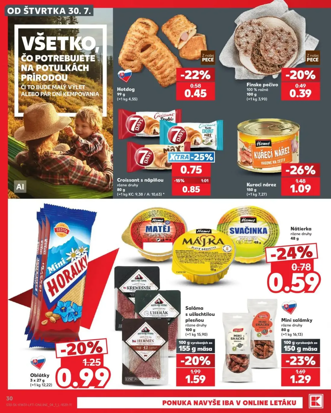 Kaufland leták, strana 30 z 74 — Saláma s ušľachtilou plesňou, Mini salámky, Kurací nárez