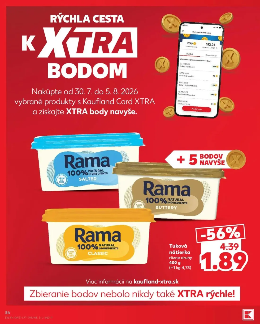 Kaufland leták, strana 36 z 74 — Rama Tuková nátierka