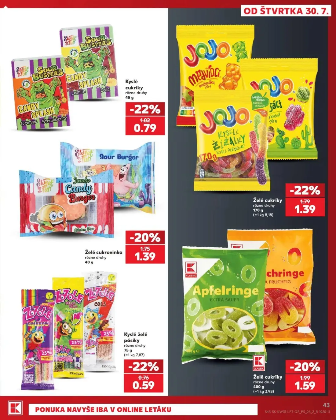 Kaufland leták, strana 43 z 74 — Želé cukríky, Želé cukríky, Želé cukrovinka