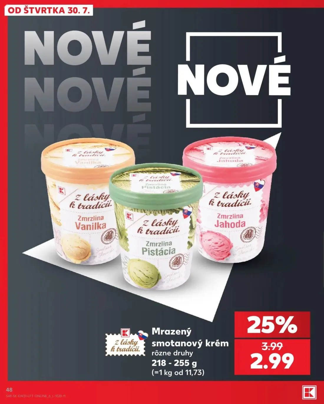 Kaufland leták, strana 48 z 74 — Mrazený smotanový krém rôzne druhy