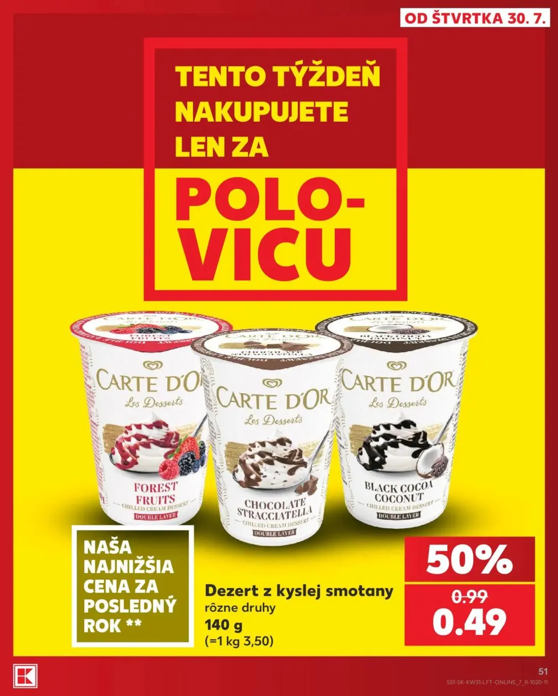 Kaufland leták, strana 51 z 74 — Dezert z kyslej smotany