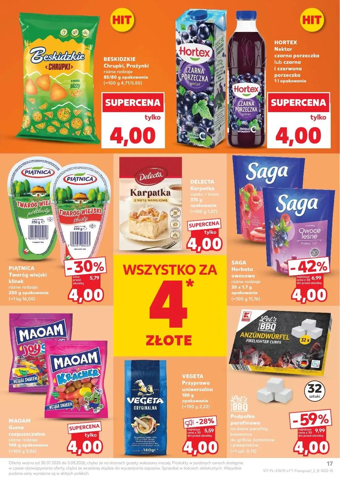 Kaufland gazetka, strona 17 z 68 — Let's BBQ Podpałka parafinowa, SAGA Herbata owocowa, PIĄTNICA Twaróg wiejski klinek