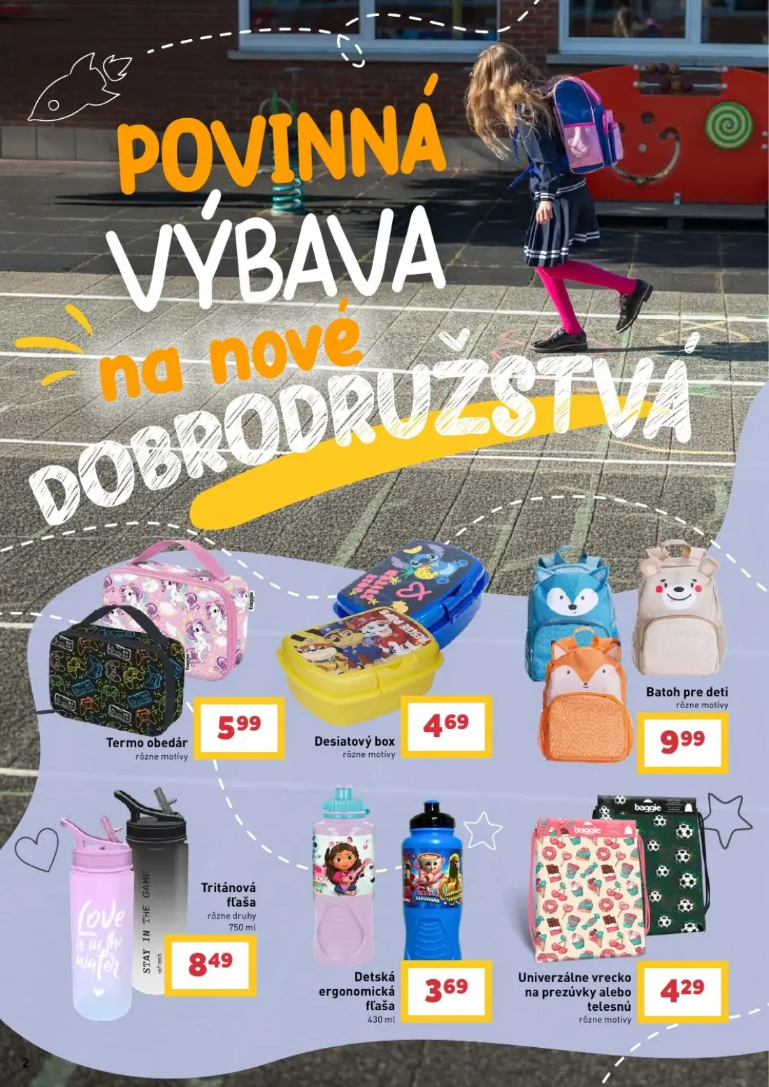Billa leták, strana 2 z 25 — Termo obedár, Desiatový box, Batoh pre deti