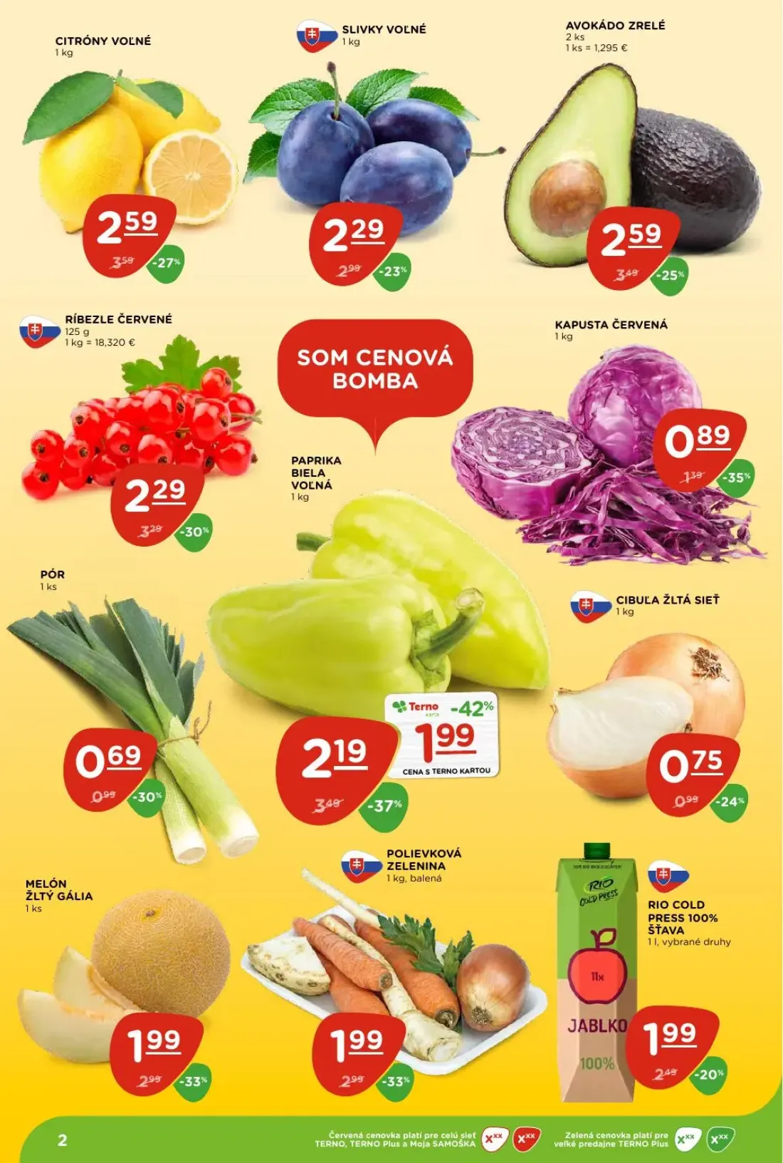 Terno leták, strana 2 z 30 — PAPRIKA BIELA VOĽNÁ, CITRÓNY VOĽNÉ, RÍBEZLE ČERVENÉ