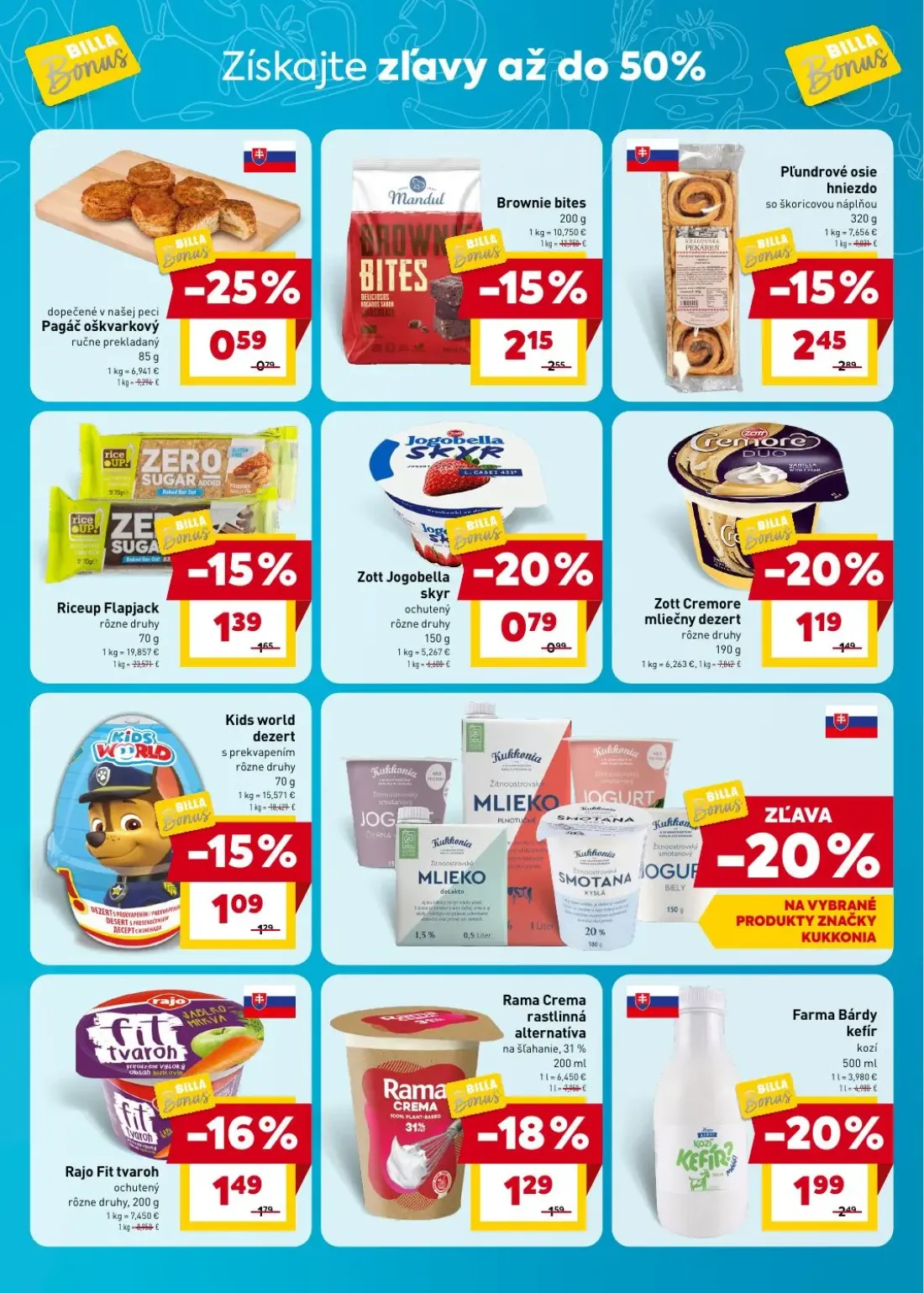 Billa leták, strana 3 z 7 — Farma Bárdy kefír kozí, Pľundrové osie hniezdo, Brownie bites