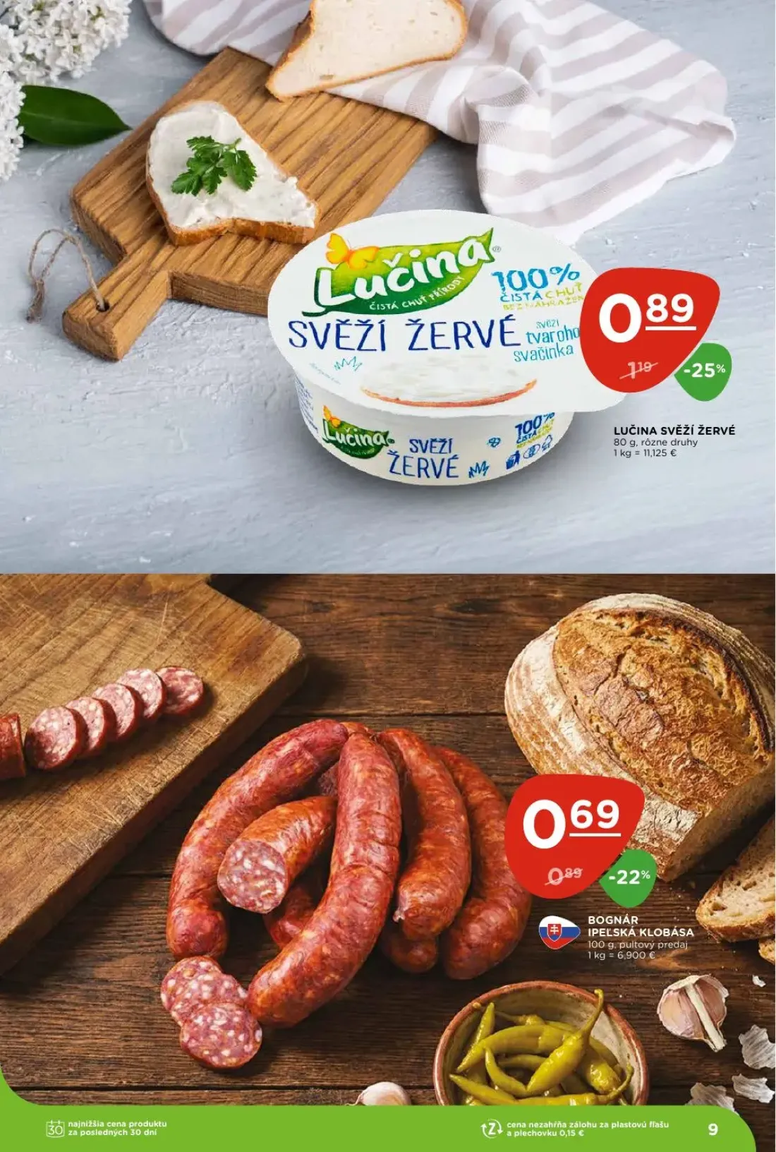 Terno leták, strana 9 z 30 — LUČINA SVĚŽÍ ŽERVÉ, BOGNÁR IPEĽSKÁ KLOBÁSA