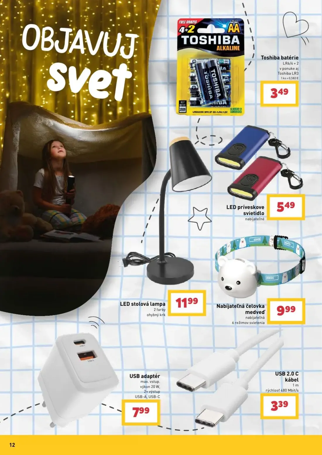 Billa leták, strana 12 z 25 — Toshiba batérie, LED stolová lampa, LED príveskové svietidlo