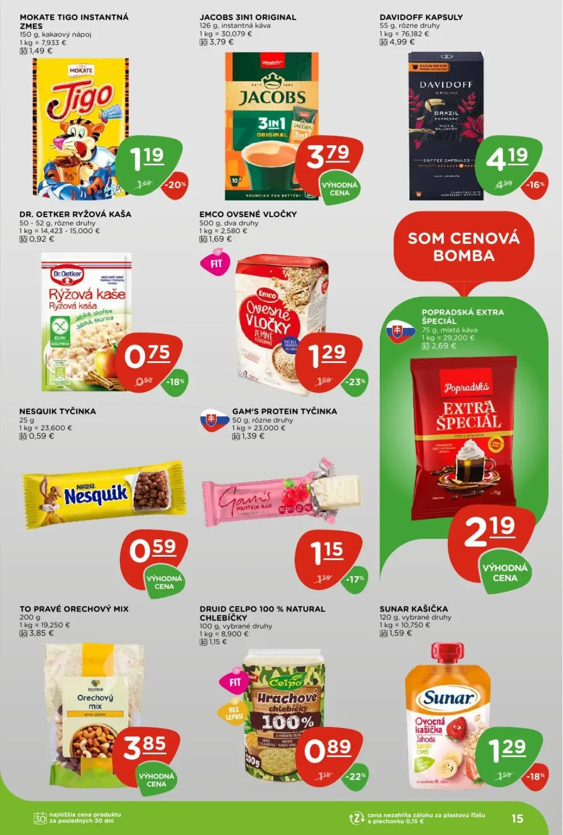 Terno leták, strana 15 z 30 — DAVIDOFF KAPSULY, POPRADSKÁ EXTRA ŠPECIÁL, EMCO OVSENÉ VLOČKY