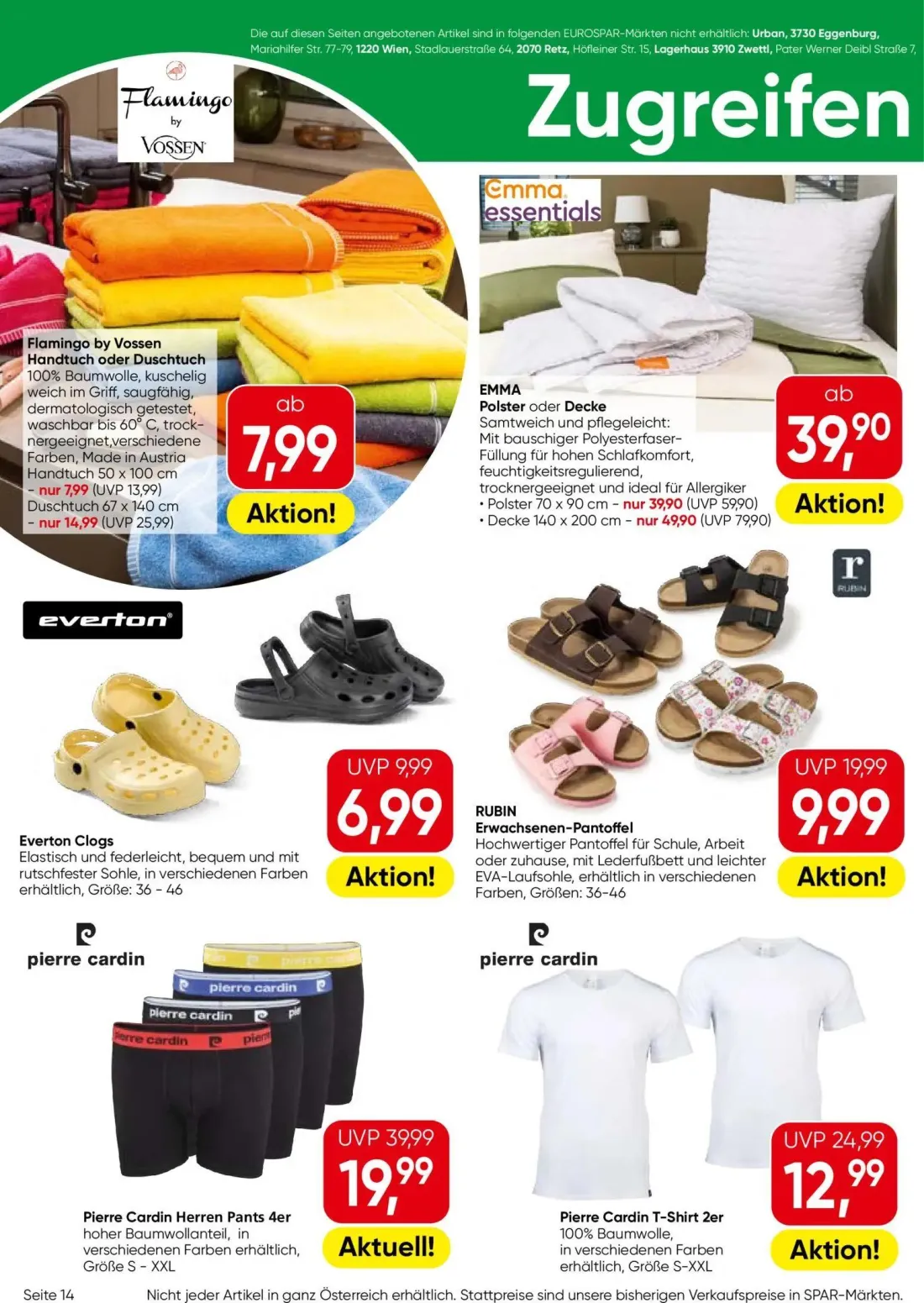 Eurospar Prospekt, Seite 14 von 16 — EMMA Decke, EMMA Polster, Pierre Cardin Herren Pants 4er