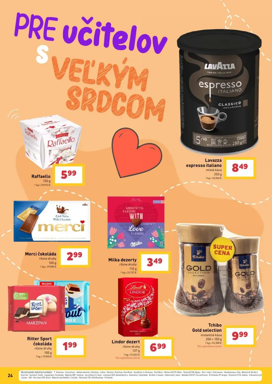 Billa leták, strana 24 z 25 — Raffaello, Lavazza espresso italiano, Merci čokoláda