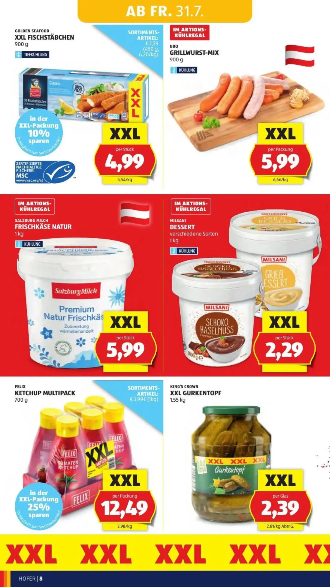 Hofer Prospekt, Seite 14 von 50 — FELIX KETCHUP MULTIPACK, XXL FISCHSTÄBCHEN, BBQ GRILLWURST-MIX