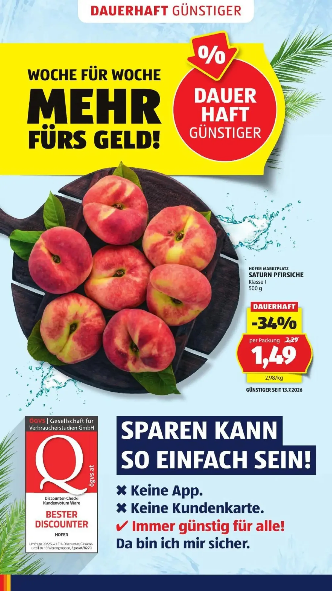 Hofer Prospekt, Seite 32 von 50 — SATURN PFIRSICHE