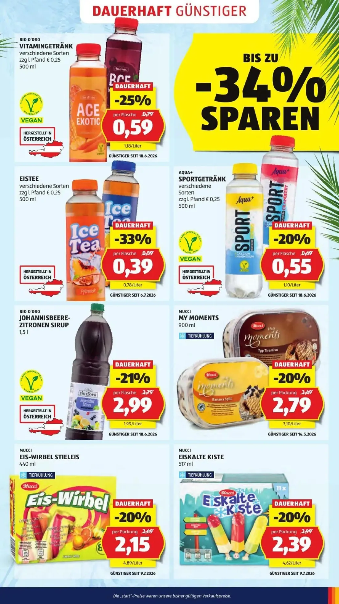 Hofer Prospekt, Seite 33 von 50 — RIO D'ORO JOHANNISBEERE-ZITRONEN SIRUP, MUCCI MY MOMENTS, MUCCI EISKALTE KISTE
