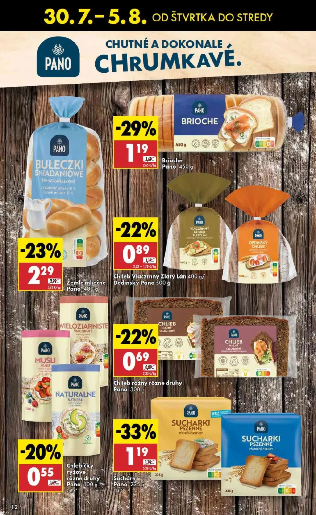 Biedronka leták, strana 12 z 48 — Žemle mliečne, Sucháre, Brioche