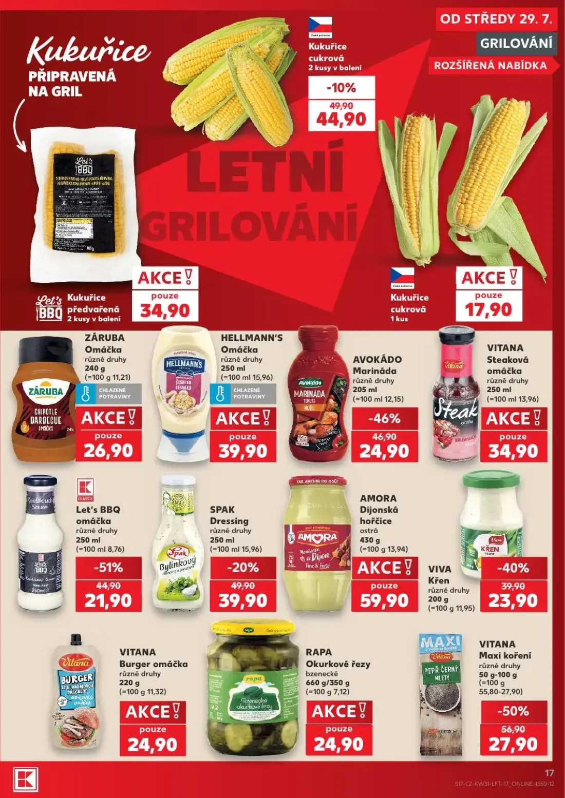 Kaufland leták, strana 17 z 54 — VITANA Maxi koření, Let's BBQ omáčka, AVOKÁDO Marináda