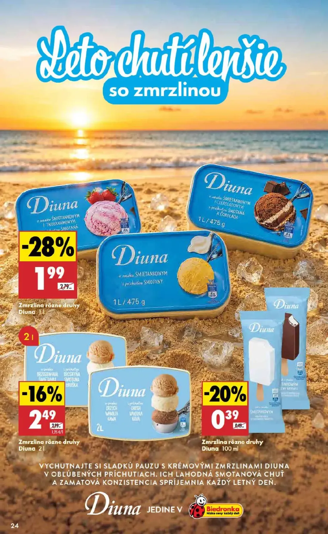 Biedronka leták, strana 24 z 48 — Zmrzlina rôzne druhy Diuna, Zmrzlina rôzne druhy Diuna, Zmrzlina rôzne druhy Diuna