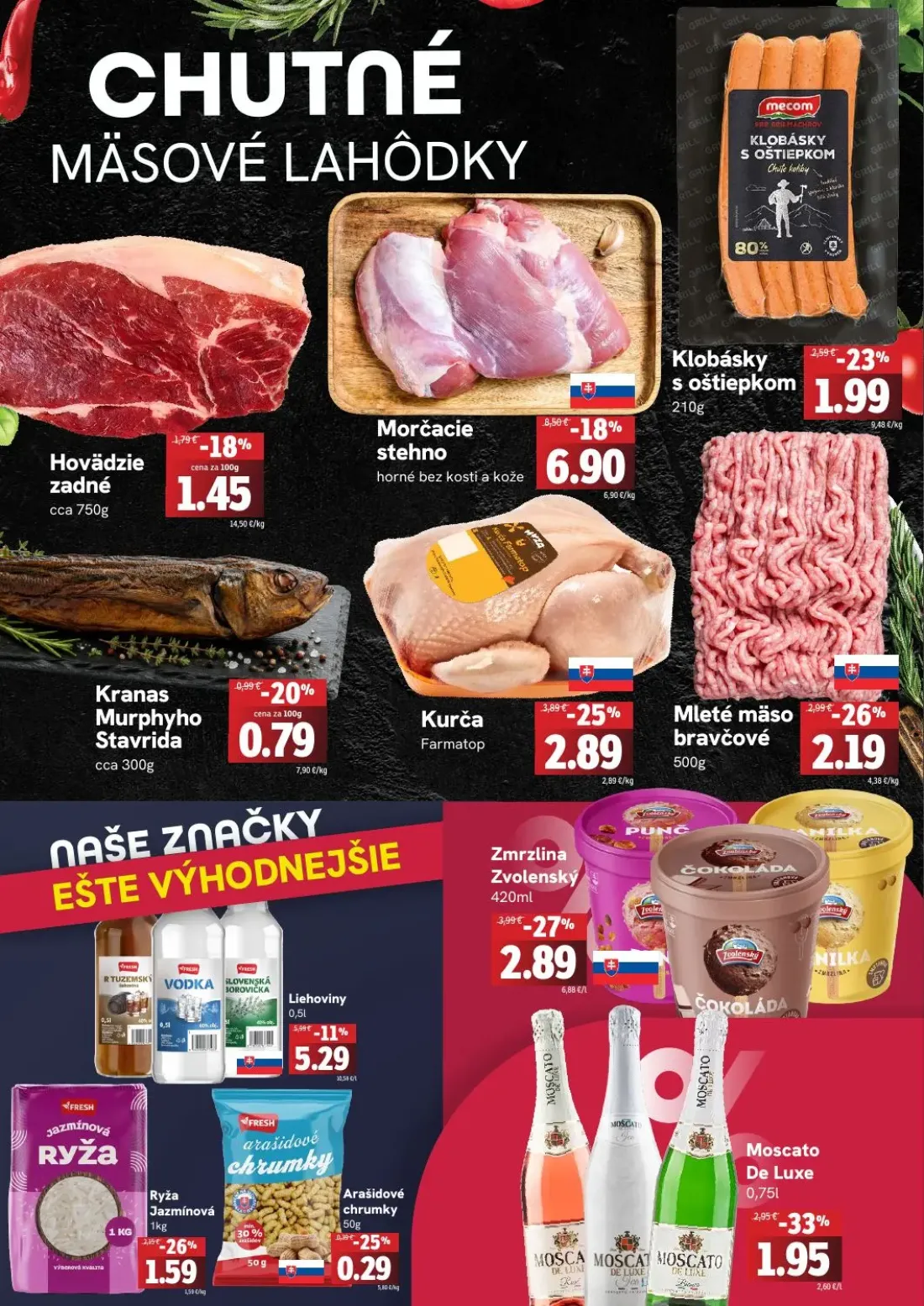 Fresh leták, strana 2 z 4 — Morčacie stehno, Zmrzlina Zvolenský, Kurča Farmatop