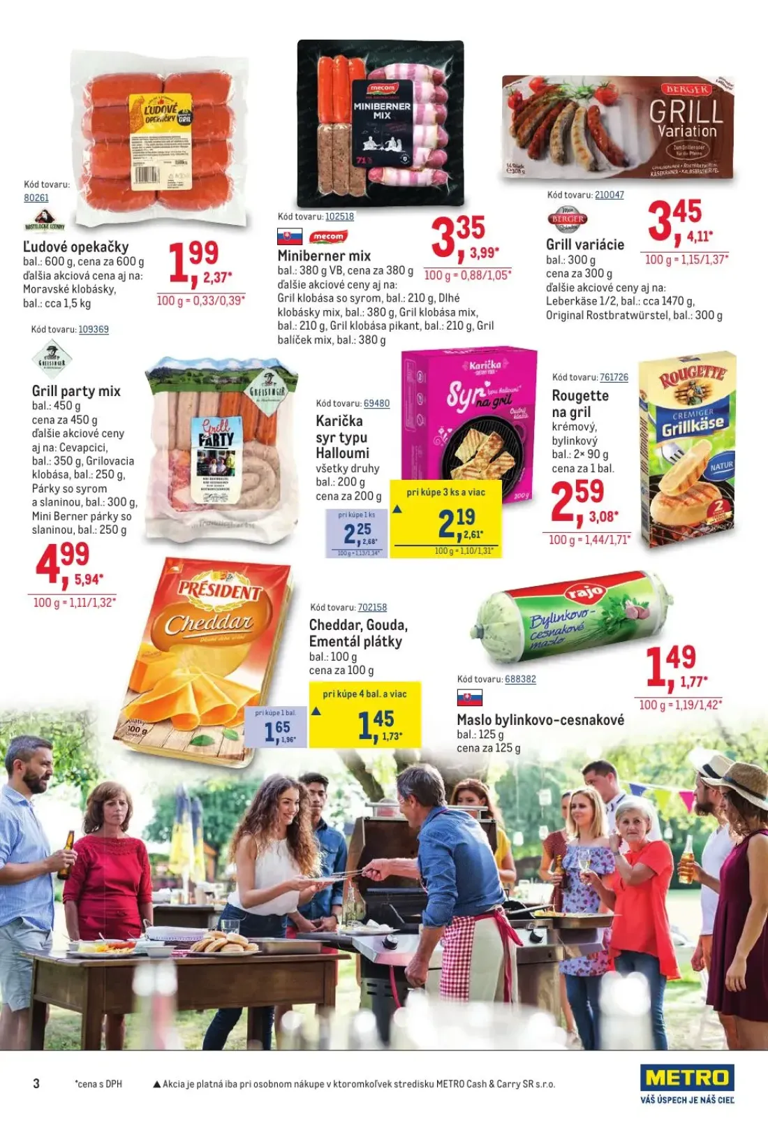 Metro leták, strana 3 z 40 — Grill party mix, Grill variácie, Miniberner mix