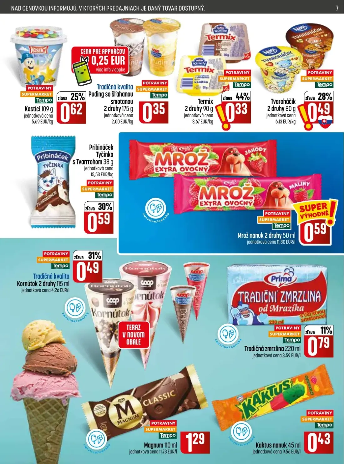 Coop Jednota leták, strana 7 z 28 — Puding so šľahanou smotanou, Kostíci, Termix