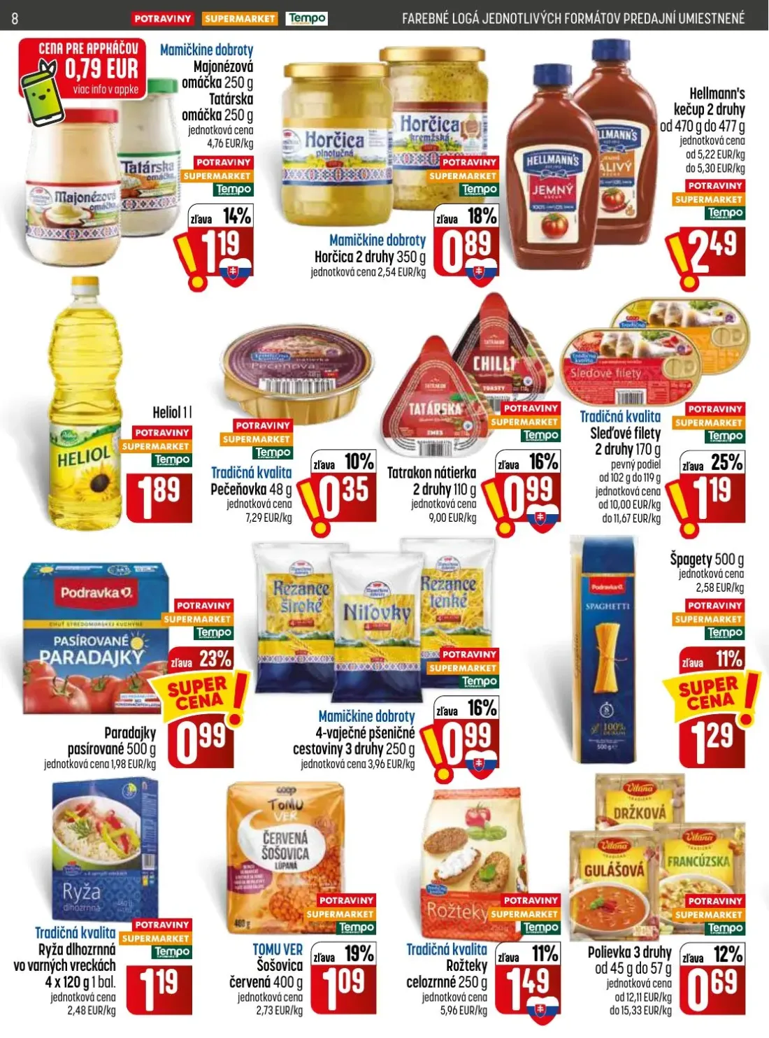Coop Jednota leták, strana 8 z 28 — Hellmann's kečup, Sledové filety, Paradajky pasírované
