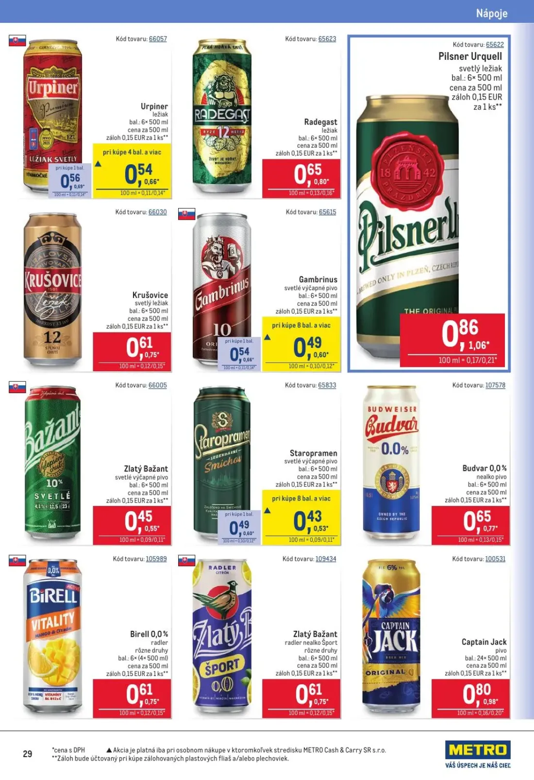 Metro leták, strana 29 z 40 — Pilsner Urquell, Captain Jack, Staropramen
