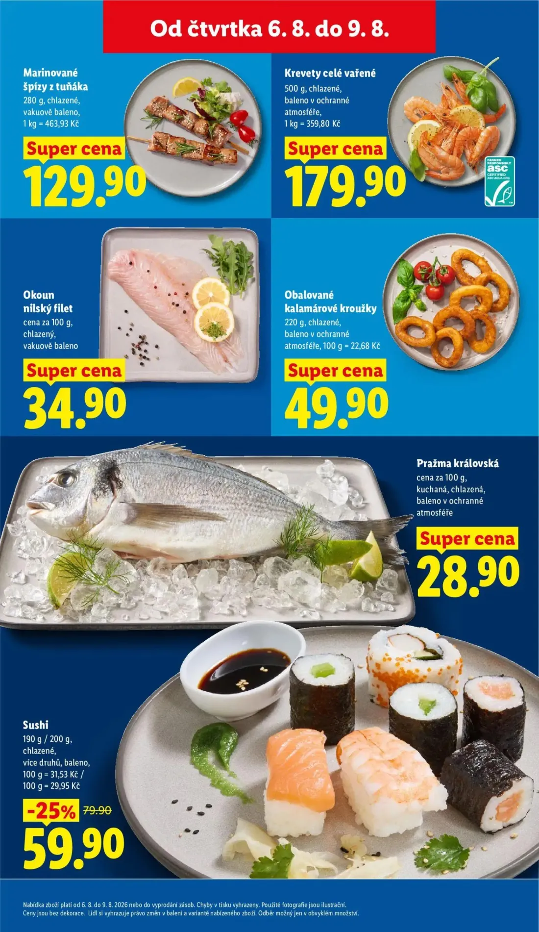Lidl leták, strana 15 z 48 — Sushi, Marinované špízy z tuňáka, Krevety celé vařené