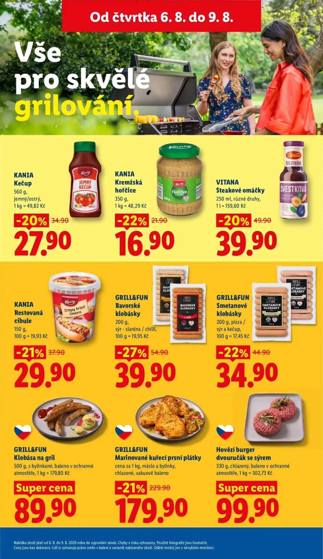 Lidl leták, strana 17 z 48 — GRILL&FUN Marinované kuřecí prsní plátky, GRILL&FUN Bavorské klobásky, VITANA Steakové omáčky