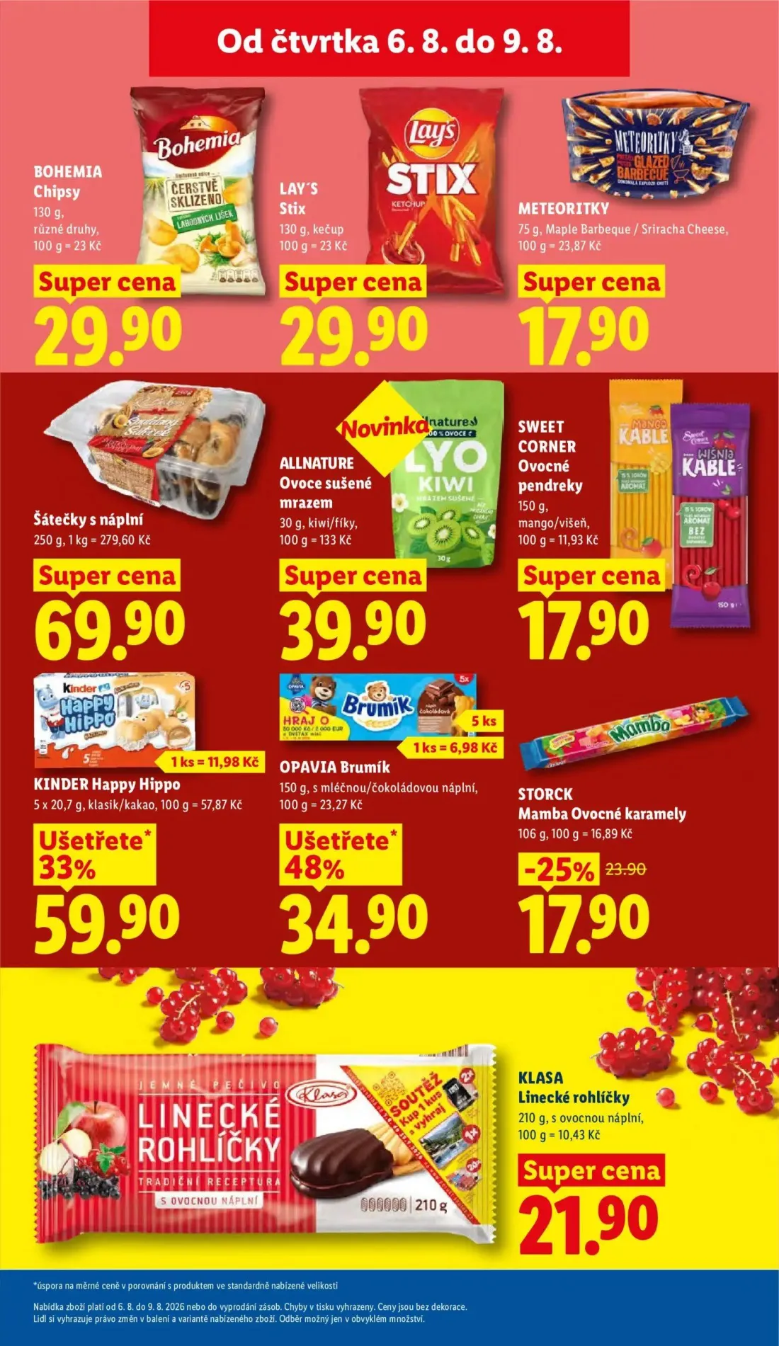 Lidl leták, strana 23 z 48 — STORCK Mamba Ovocné karamely, BOHEMIA Chipsy, LAY'S Stix