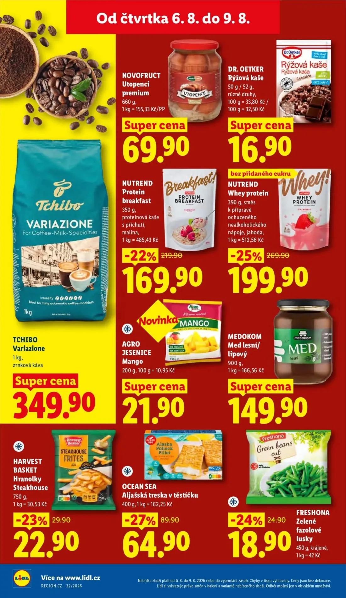 Lidl leták, strana 24 z 48 — NUTREND Whey protein, NUTREND Protein breakfast, OCEAN SEA Aljašská treska v těstíčku