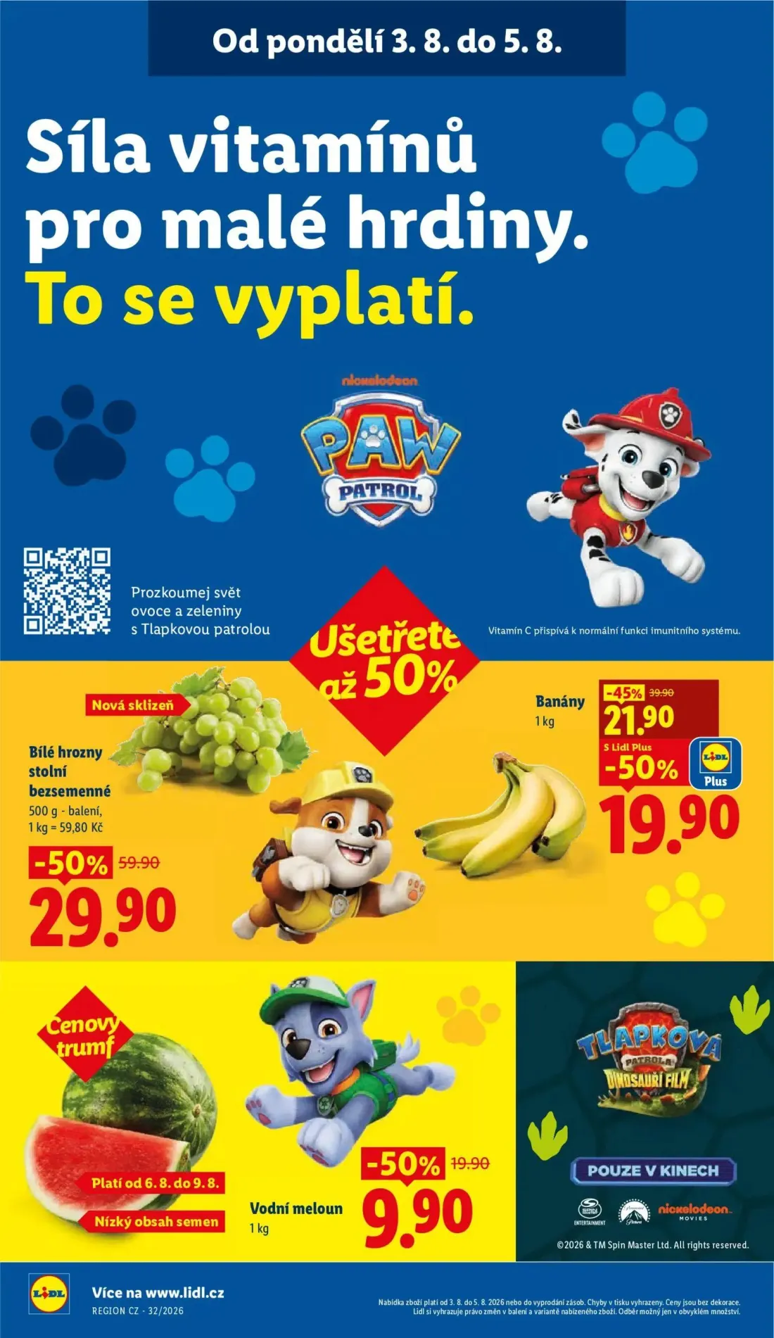 Lidl leták, strana 14 z 54 — Bílé hrozny stolní bezsemenné, Banány, Vodní meloun