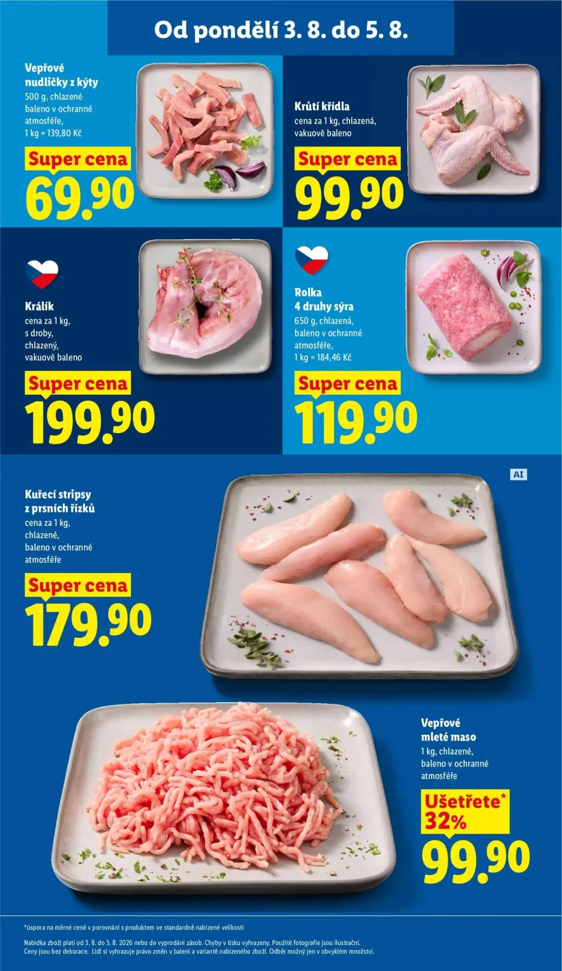 Lidl leták, strana 17 z 54 — Vepřové nudličky z kýty, Krůtí křídla, Králík