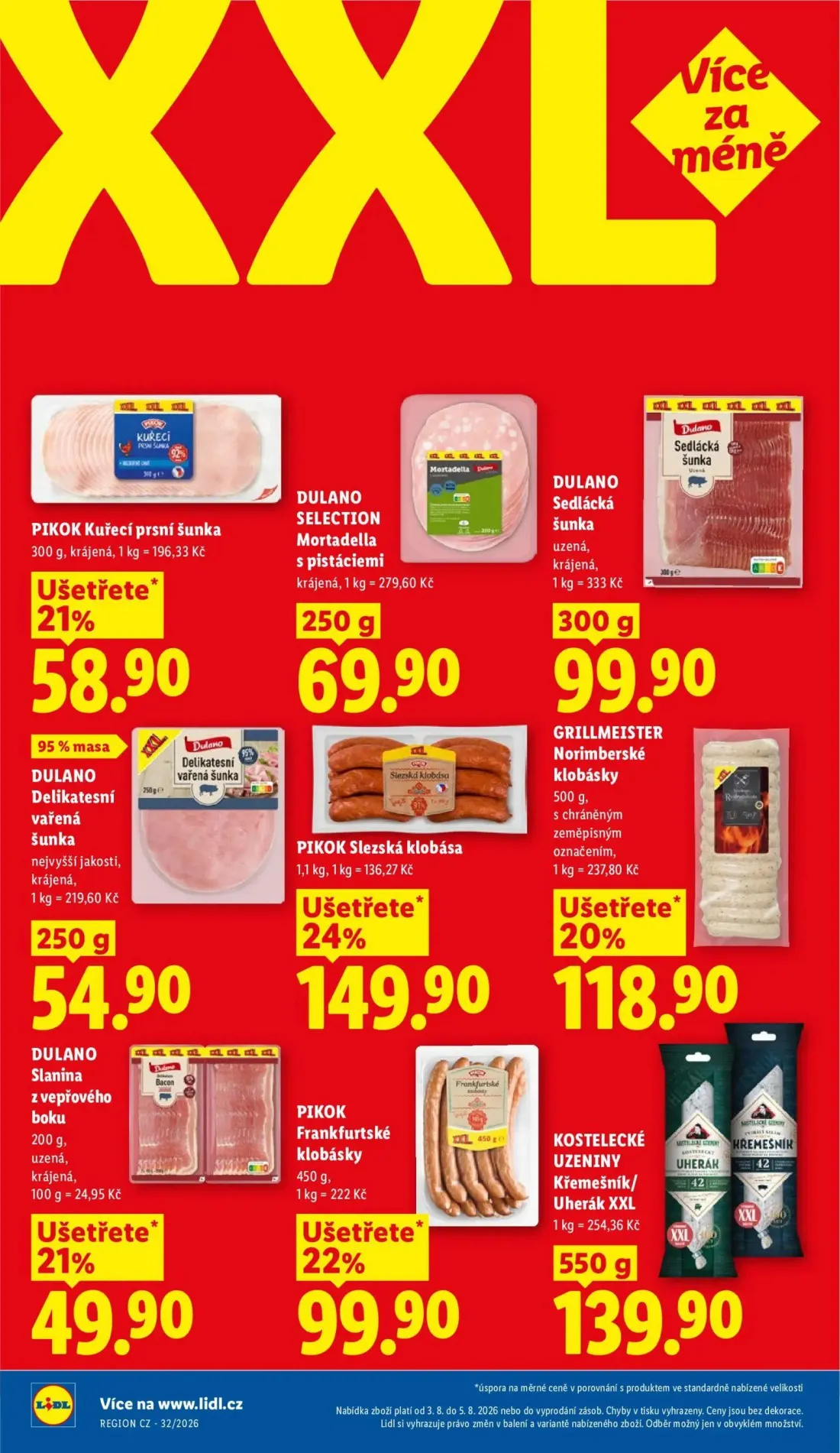 Lidl leták, strana 18 z 54 — PIKOK Kuřecí prsní šunka, DULANO SELECTION Mortadella s pistáciemi, DULANO Sedlácká šunka