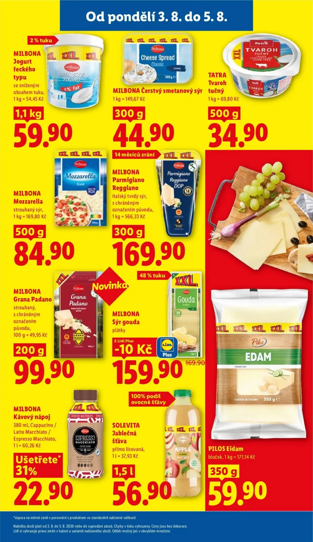 Lidl leták, strana 19 z 54 — MILBONA Sýr gouda plátky, MILBONA Jogurt řeckého typu, MILBONA Čerstvý smetanový sýr