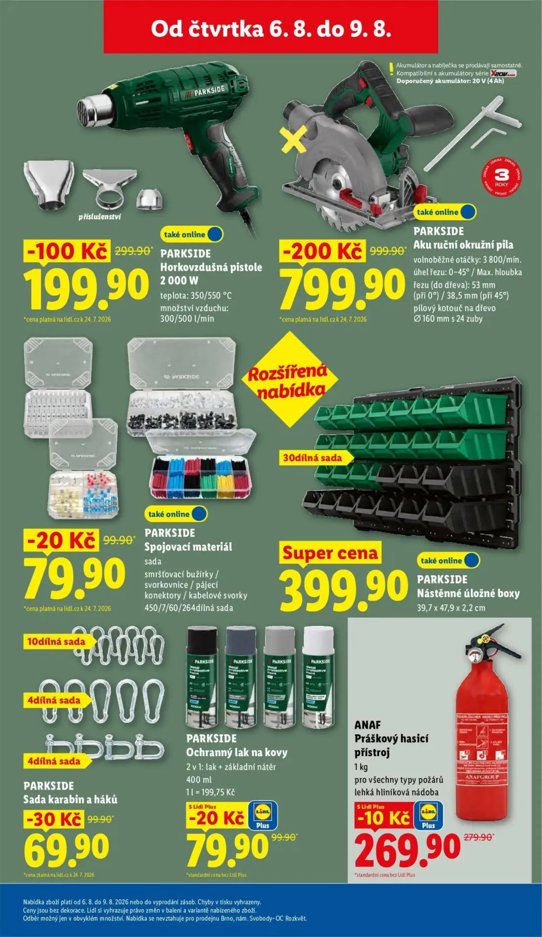 Lidl leták, strana 35 z 48 — PARKSIDE Aku ruční okružní pila, PARKSIDE Horkovzdušná pistole, PARKSIDE Sada karabin a háků