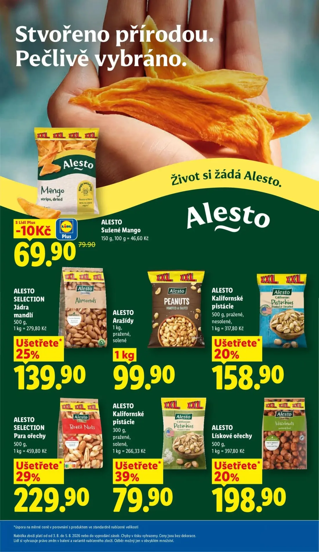 Lidl leták, strana 29 z 54 — ALESTO Sušené Mango, ALESTO SELECTION Jádra mandlí, ALESTO Arašídy