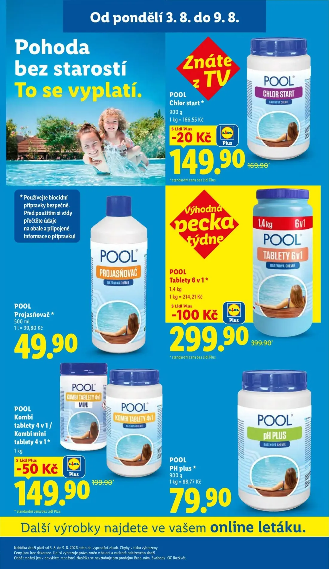 Lidl leták, strana 33 z 54 — POOL Tablety 6 v 1, POOL Kombi tablety 4 v 1/ Kombi mini tablety 4 v 1, POOL Chlor start