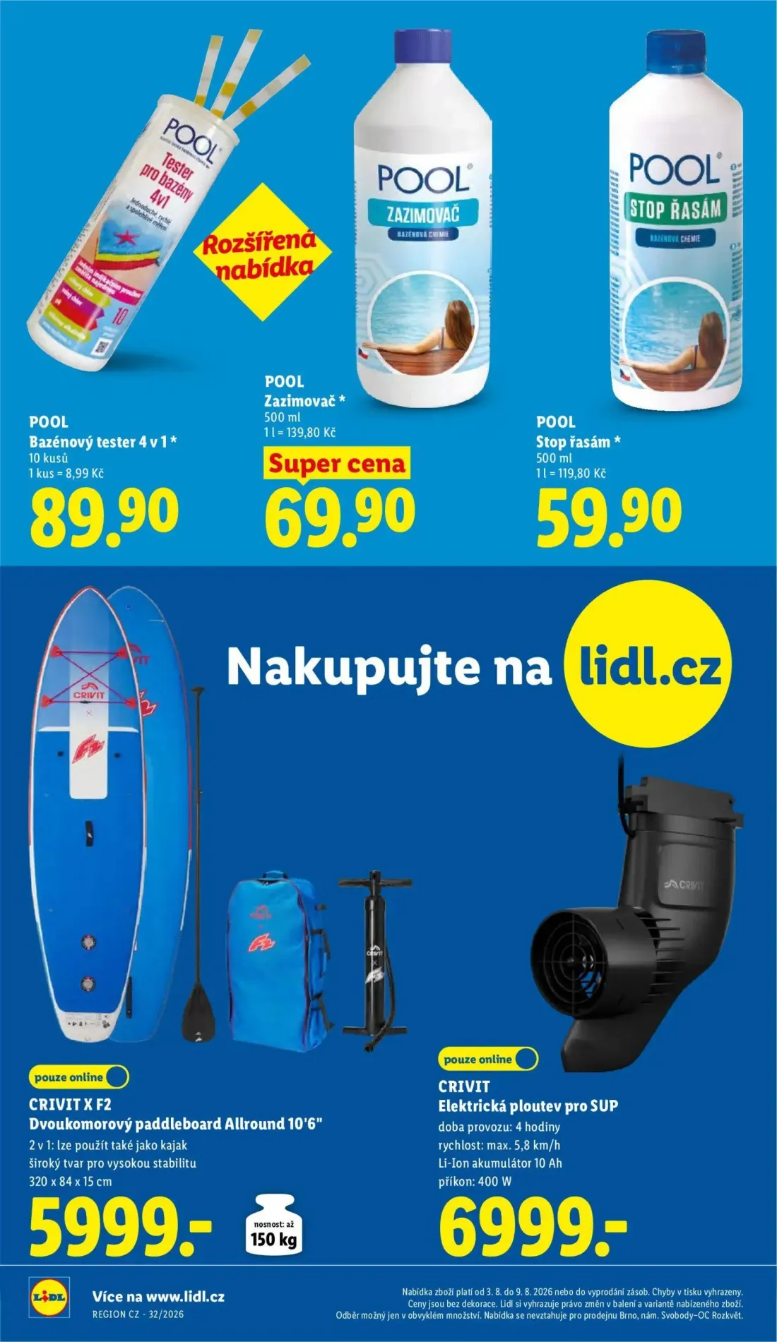 Lidl leták, strana 34 z 54 — Bazénový tester 4 v 1, Zazimovač, Stop řasám