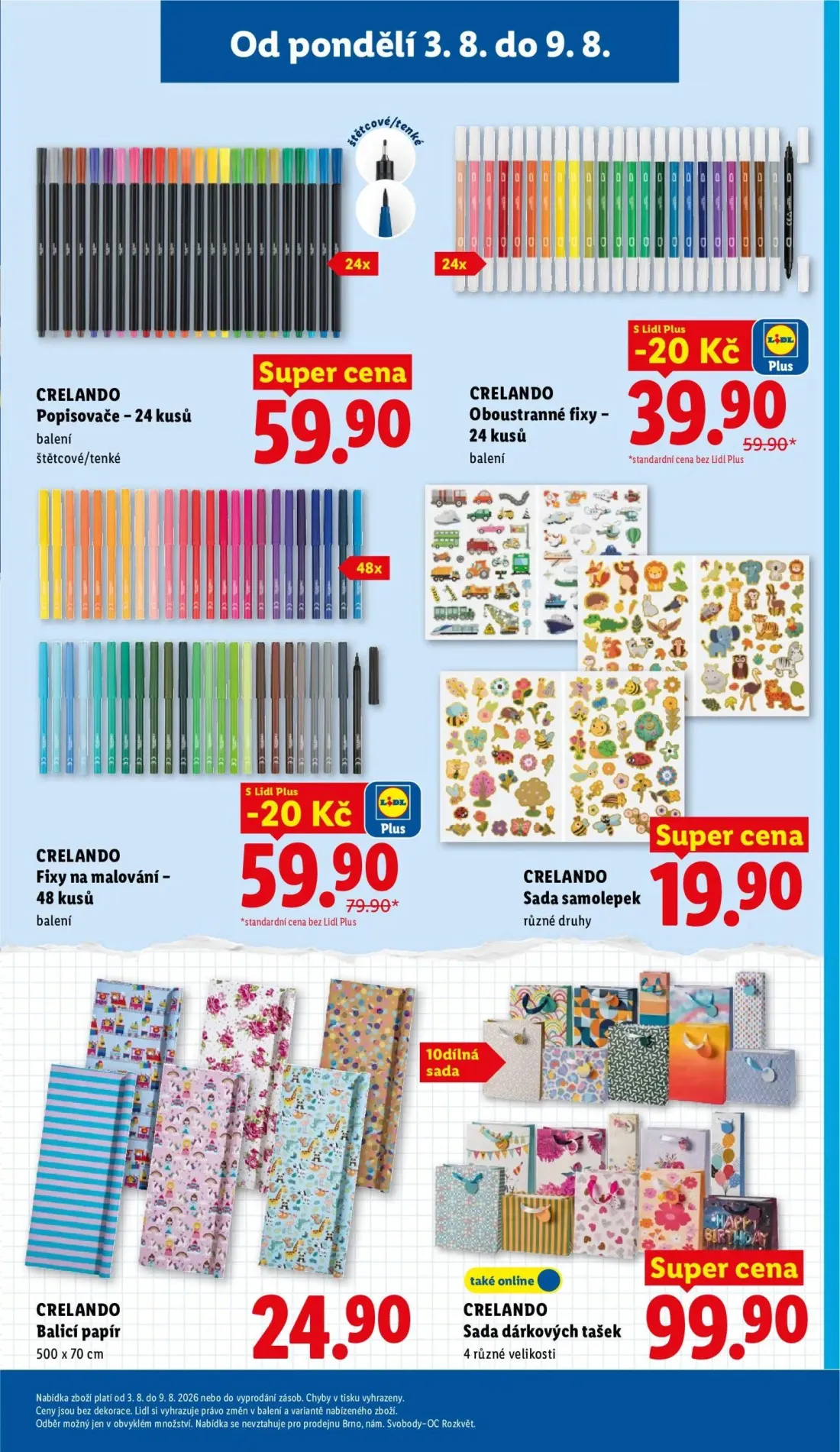 Lidl leták, strana 37 z 54 — CRELANDO Oboustranné fixy - 24 kusů, CRELANDO Fixy na malování - 48 kusů, CRELANDO Popisovače -…