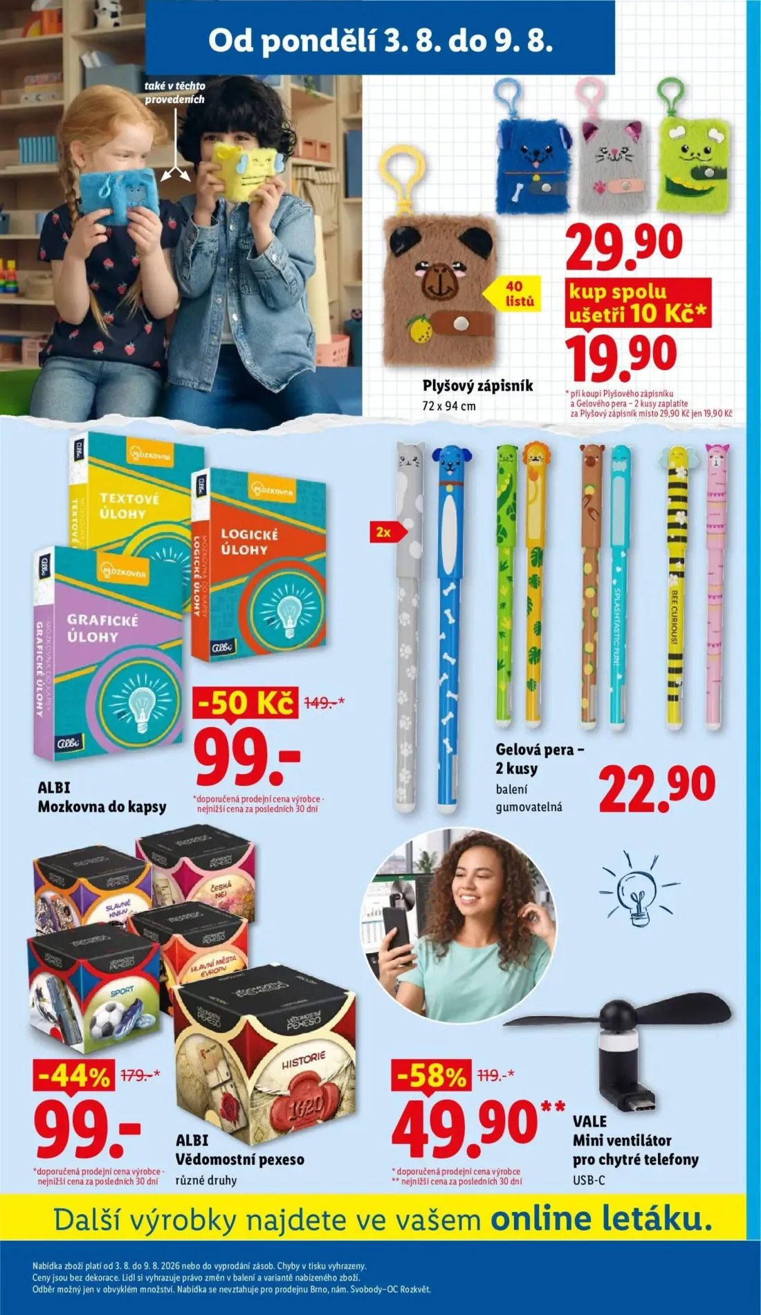 Lidl leták, strana 41 z 54 — ALBI Vědomostní pexeso, VALE Mini ventilátor pro chytré telefony, ALBI Mozkovna do kapsy