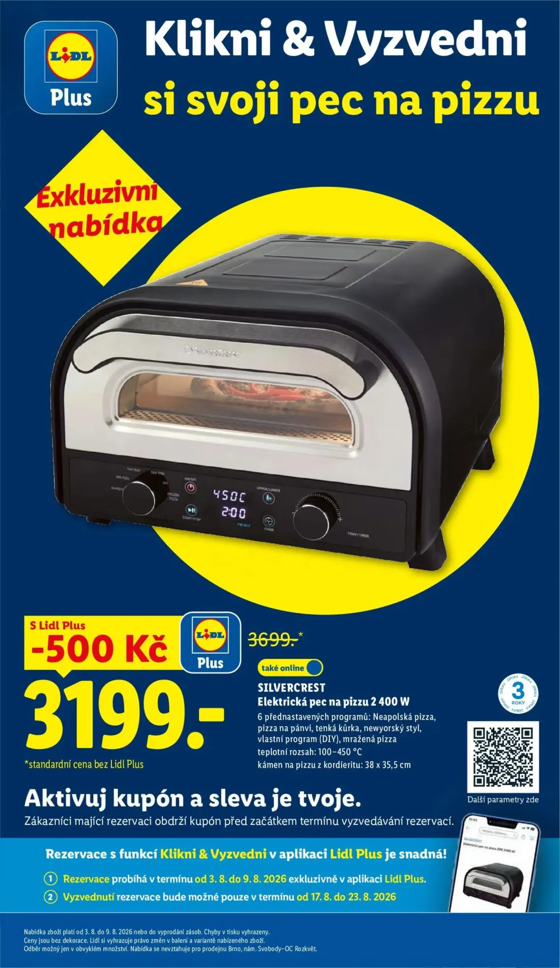Lidl leták, strana 45 z 54 — SILVERCREST Elektrická pec na pizzu 2 400 W
