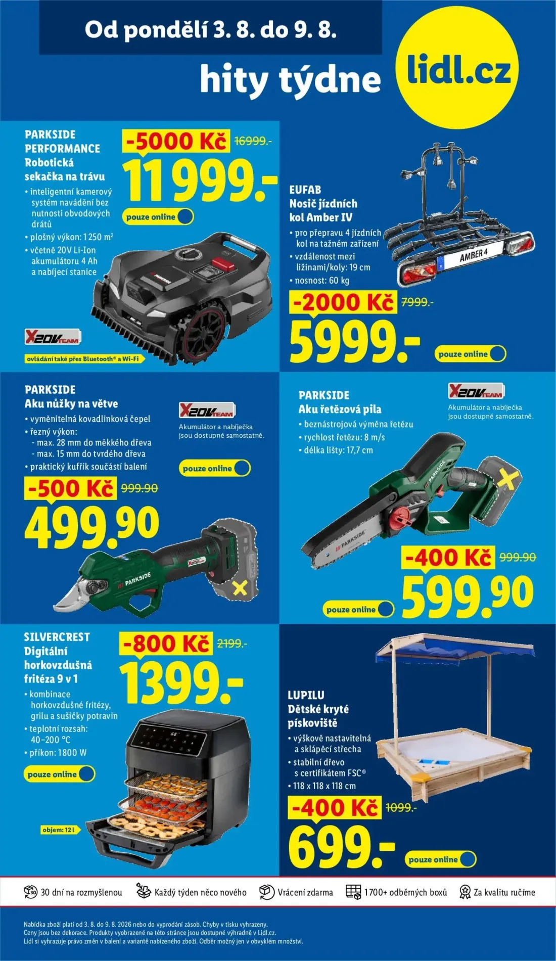 Lidl leták, strana 47 z 54 — PARKSIDE PERFORMANCE Robotická sekačka na trávu, EUFAB Nosič jízdních kol Amber IV, SILVERCREST…
