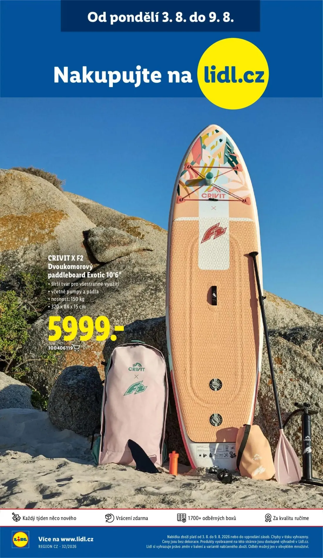 Lidl leták, strana 48 z 54 — CRIVIT X F2 Dvoukomorový paddleboard Exotic 10'6"